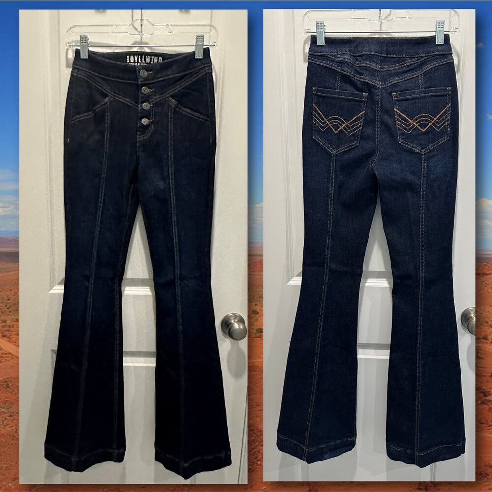 Idyllwind Fueled by Miranda Lambert Dark Wash High Rise Seamed Flare Jeans